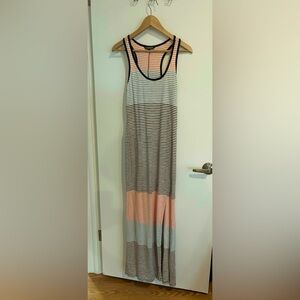Express Maxi Dress Racerback Blue Red and Black Stripes